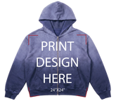 Sunfade Zip Up Hoodie Indigo Print