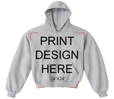 LA Apparel Heavy Fleece Hoodie Ash Print