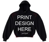 LA Apparel Heavy Fleece Hoodie Black Print