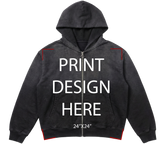 Sunfade Zip Up Hoodie Black Print