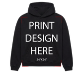 Heavy Terry Black Hoodie Print