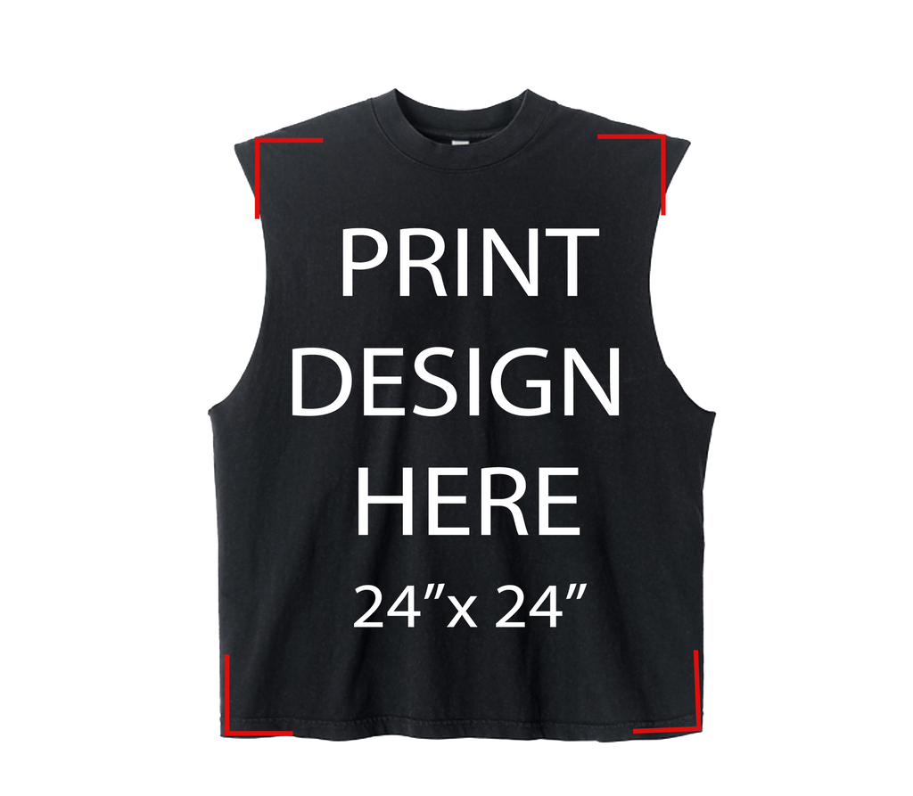 LA Apparel Sleeveless Tee Black Print