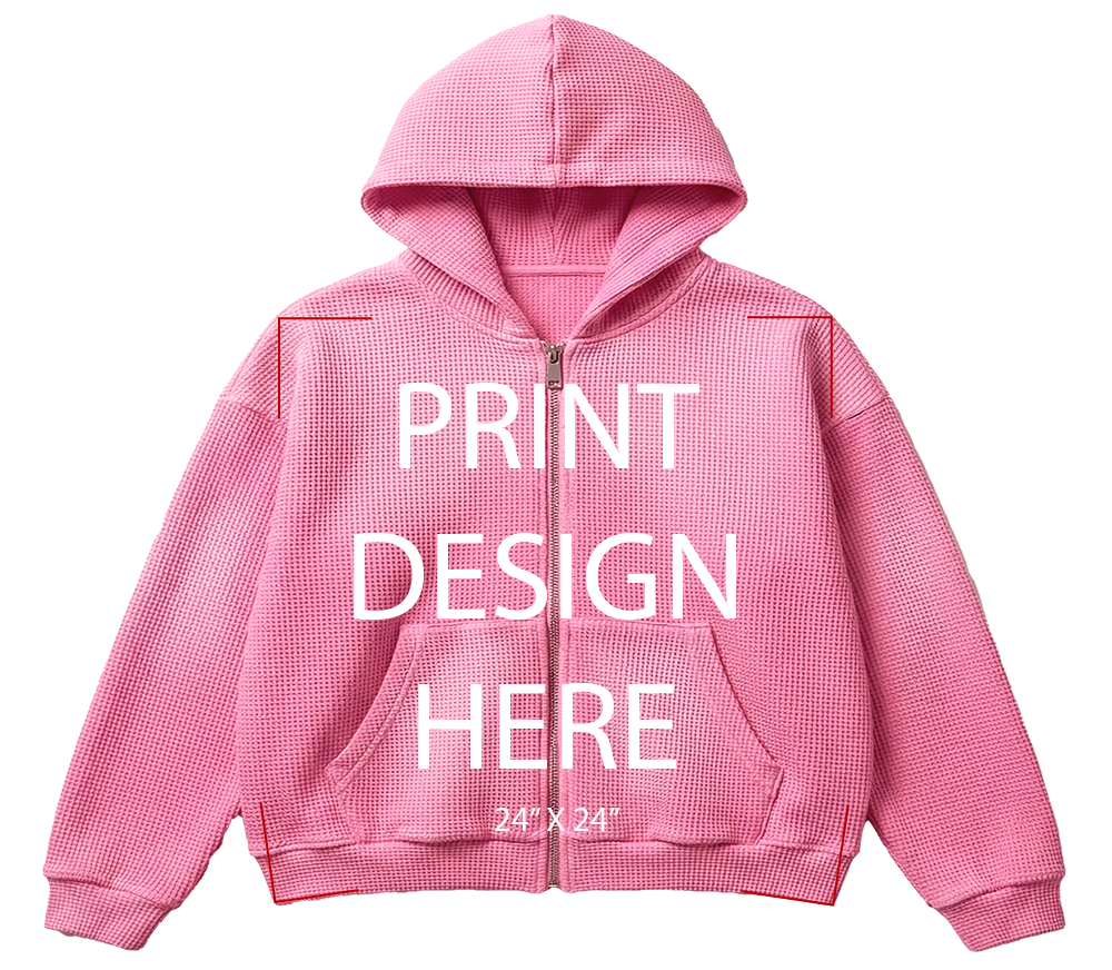 Cloud Pink Thermal Hoodie Print