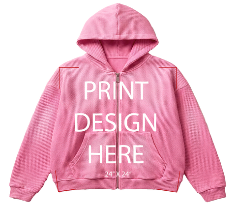 Cloud Pink Thermal Hoodie Print