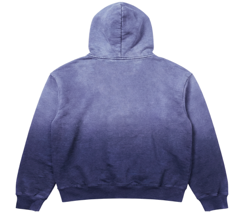 Sunfade Zip Up Hoodie Indigo Print