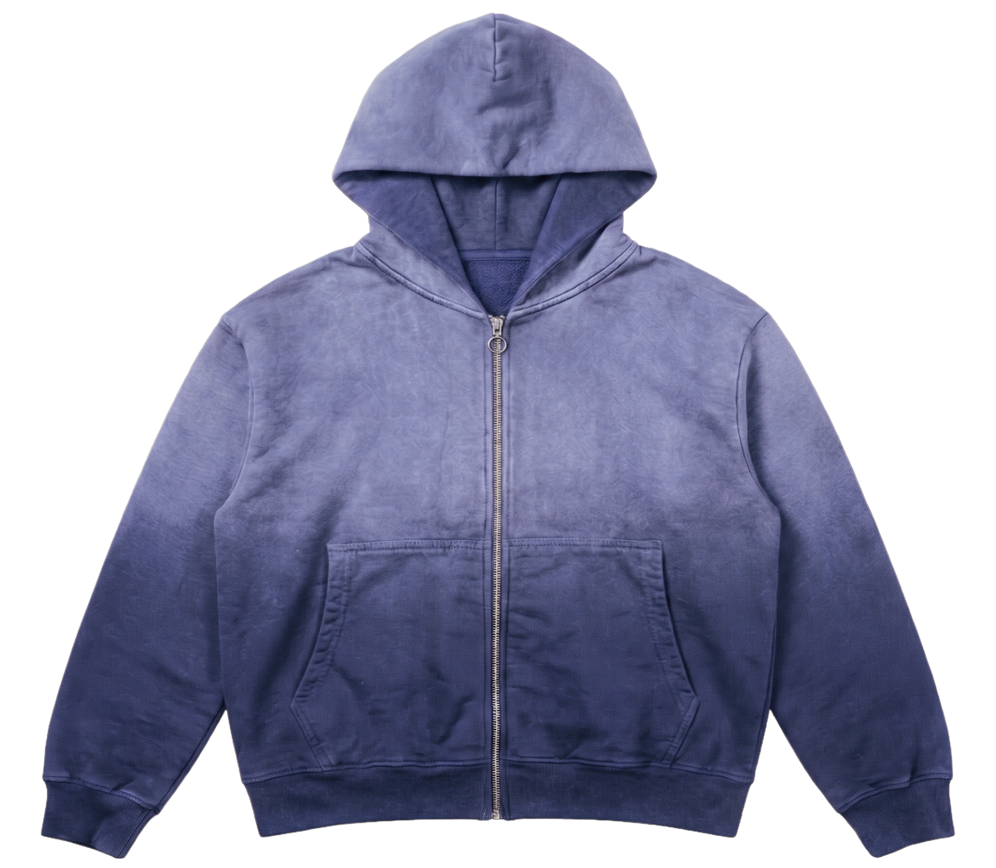 Sunfade Zip Up Hoodie Indigo Print