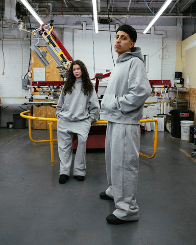 Heather Grey French Terry Hoodie Print