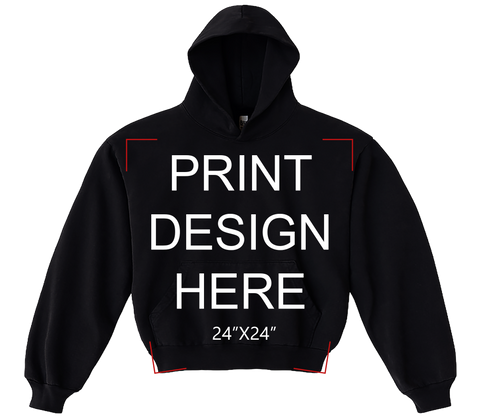 LA Apparel Heavy Fleece Hoodie Black Print
