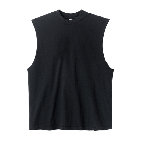 LA Apparel Sleeveless Tee Black Print