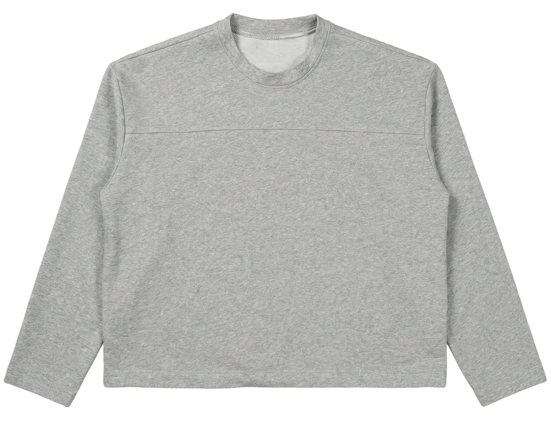 Double Panel Long Sleeve Heather Grey