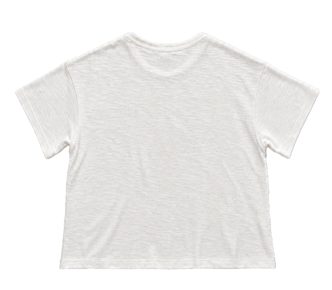 Slub Cotton White Tee Print