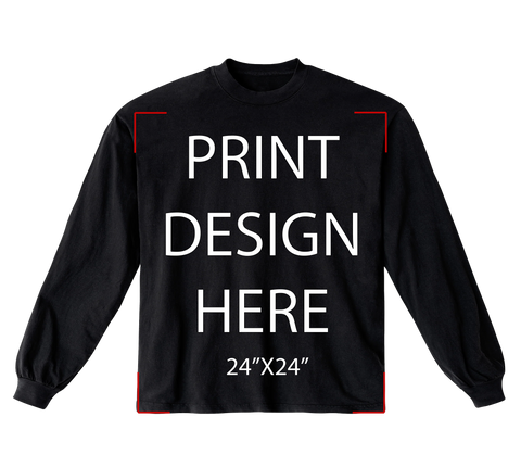 Shakawear Heavyweight Oversized Long Sleeve Black Print