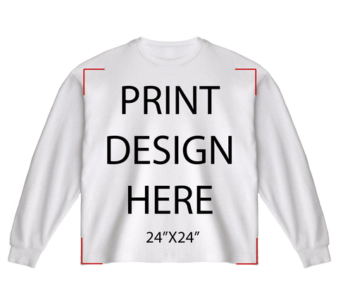 Shakawear Heavyweight Oversized Long Sleeve White Print