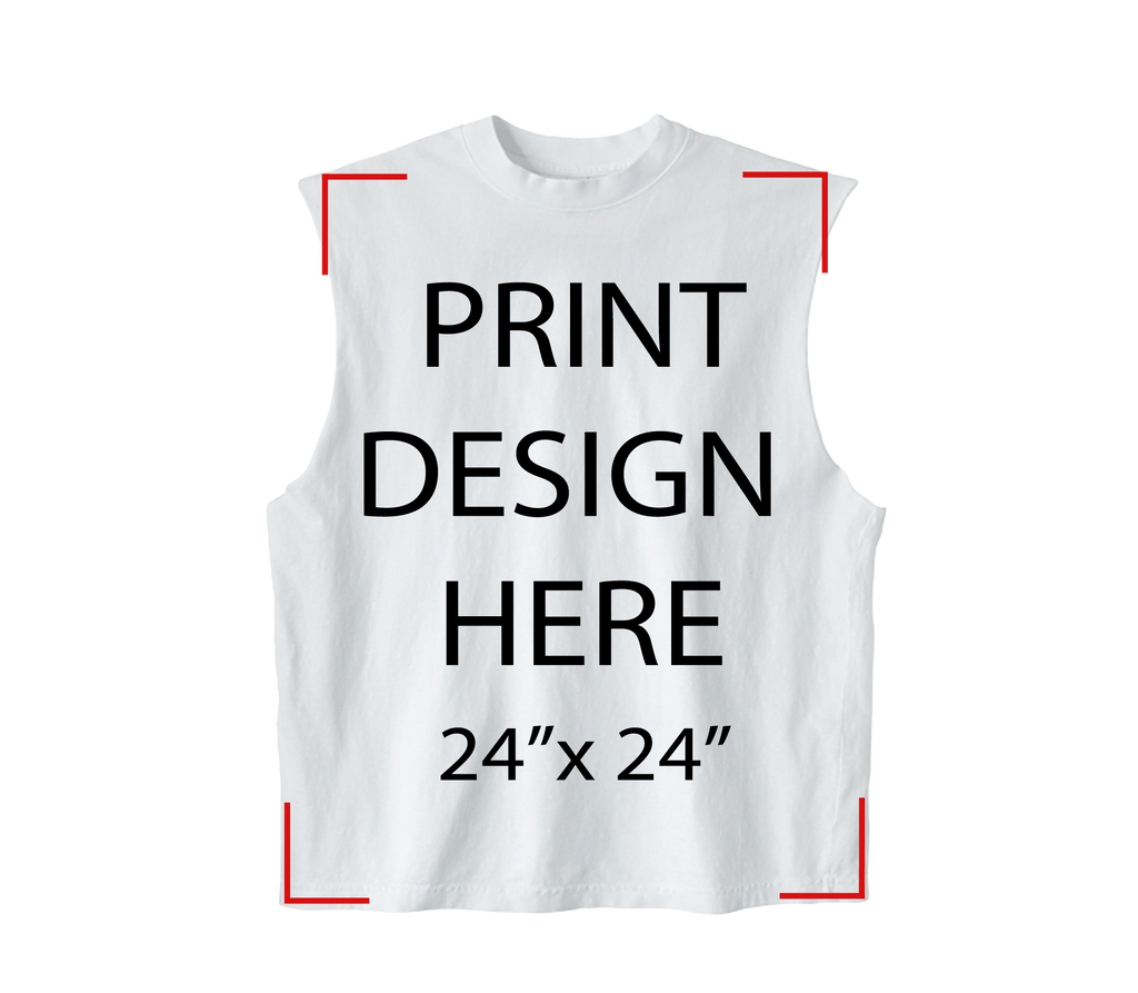 LA Apparel Sleeveless Tee White Print