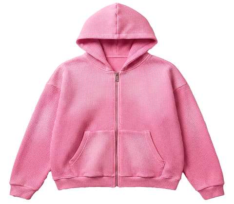 Cloud Pink Thermal Hoodie Print