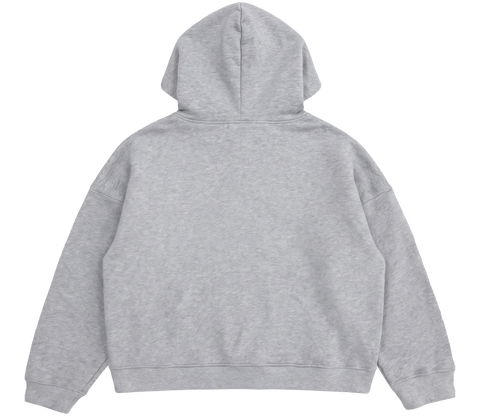 Heather Grey French Terry Hoodie Print