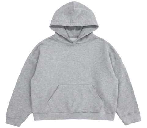 Heather Grey French Terry Hoodie Print