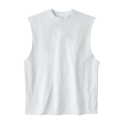 LA Apparel Sleeveless Tee White Print