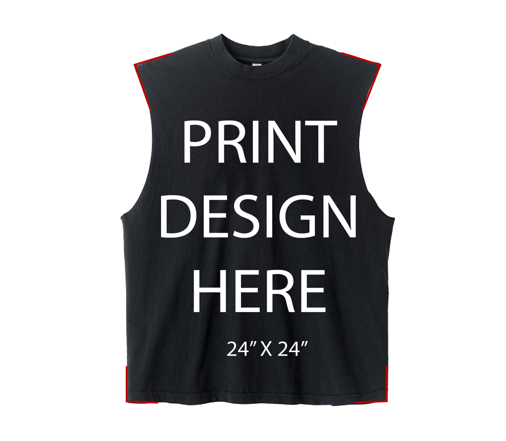 LA Apparel Sleeveless Tee Black Print