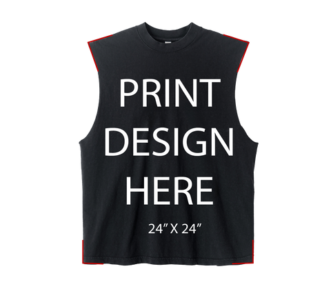 LA Apparel Sleeveless Tee Black Print