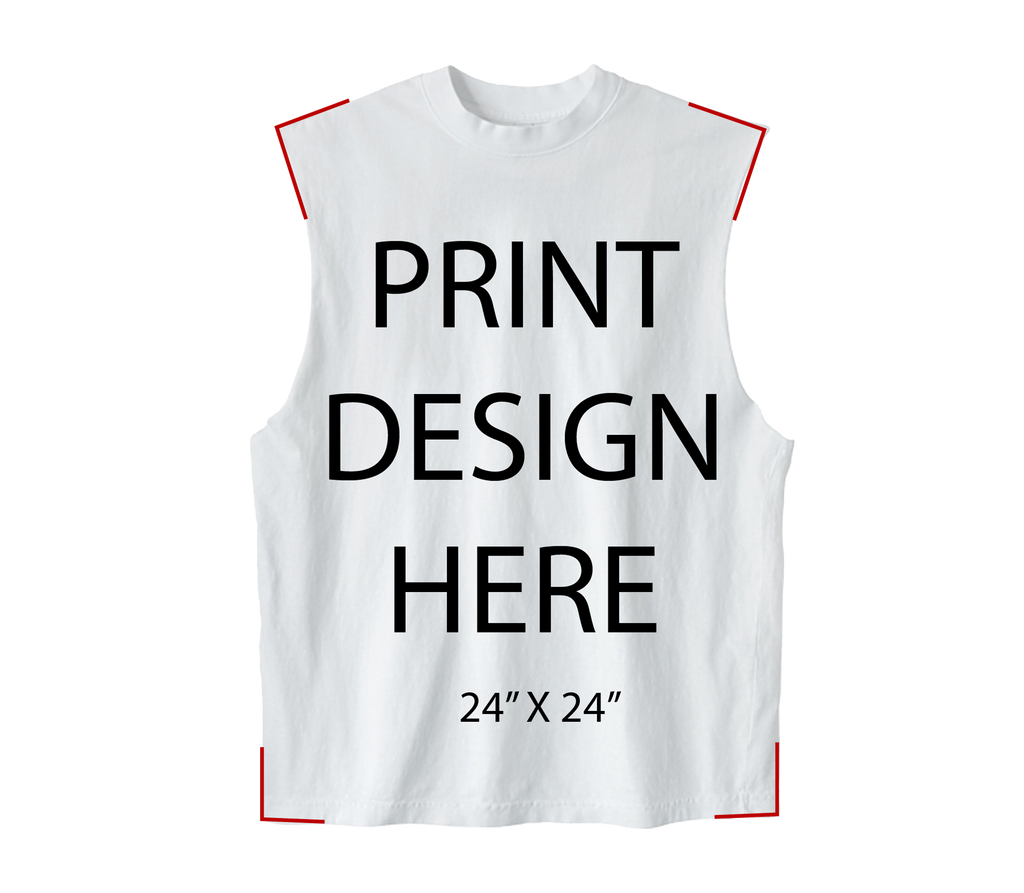 LA Apparel Sleeveless Tee White Print – Nycfactoryinc