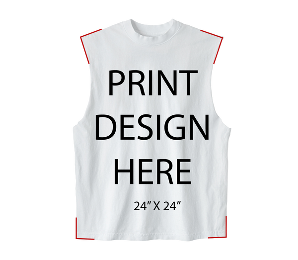 LA Apparel Sleeveless Tee White Print – Nycfactoryinc