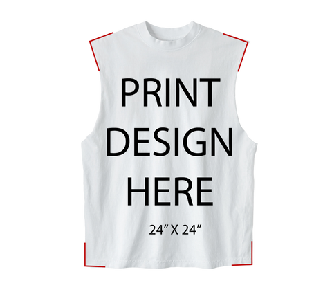 LA Apparel Sleeveless Tee White Print