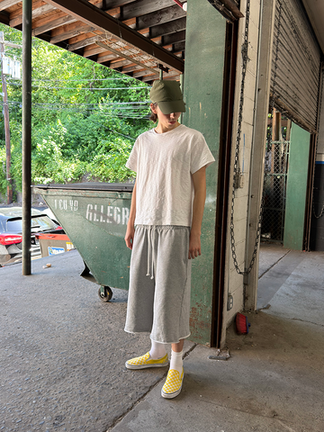 Slub Cotton White Tee Print