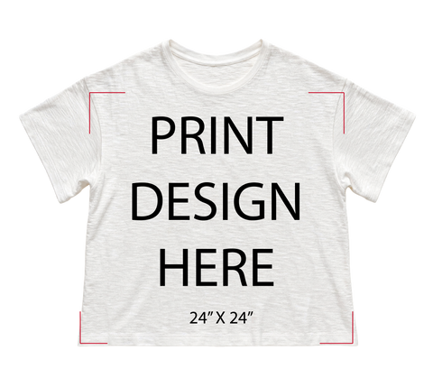 Slub Cotton White Tee Print