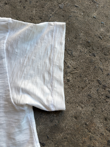 Slub Cotton White Tee Print