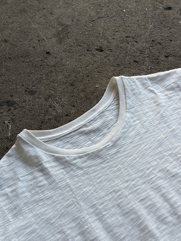 Slub Cotton White Tee Print