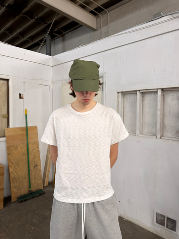 Slub Cotton White Tee Print