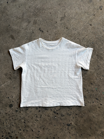 Slub Cotton White Tee Print